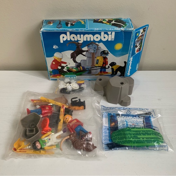 Playmobil Other - Vintage Playmobil 3843 Rescue Ski Patrol Open Box *Rare*